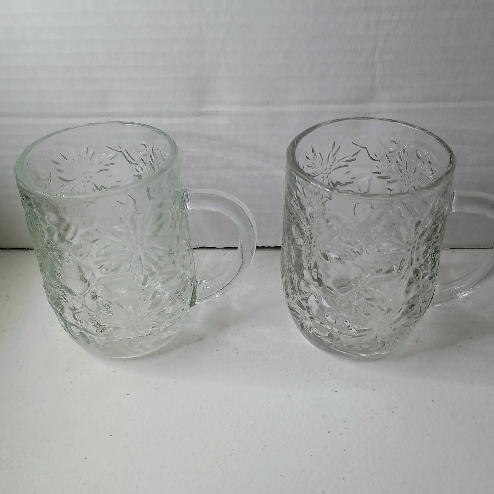 Princess House Fantasia Clear Glass Mug Set